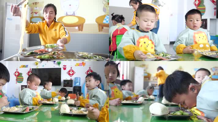 残疾儿童吃饭-小朋友吃东西-可爱的孩子