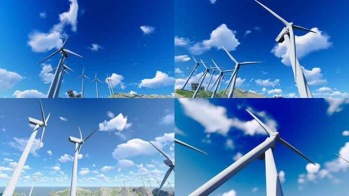 4k 可再生新能源风力发电宣传素材
