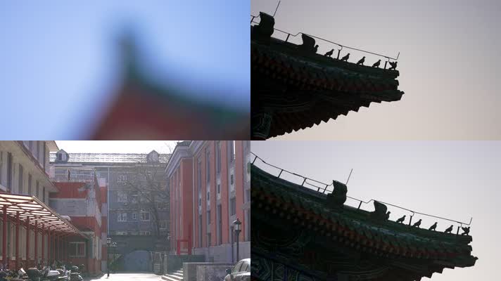 4K北京老建筑屋檐2