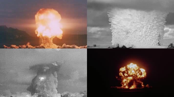 上世纪原子弹核弹爆炸画面一组