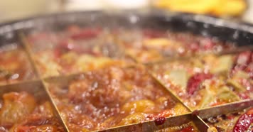 重庆老火锅红汤麻辣九宫格成都川渝4k实拍