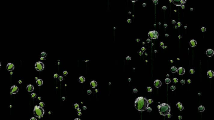泡泡绿叶动态视频素材