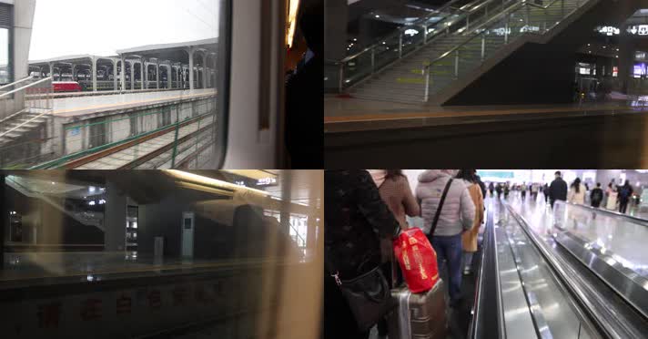 高铁火车到达重庆西站防疫口罩健康码监测4k