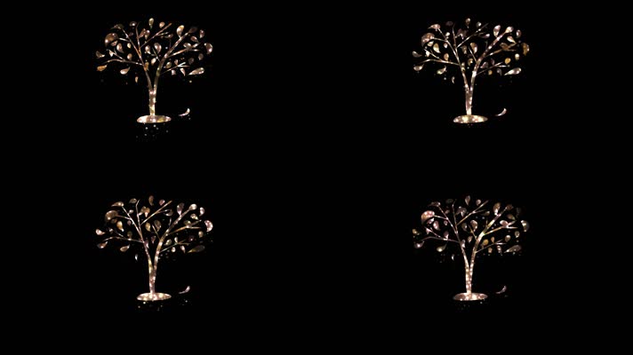 粒子树木树枝树杈视频带通道