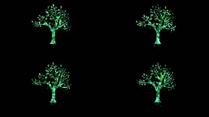 环保绿色粒子树视频带通道