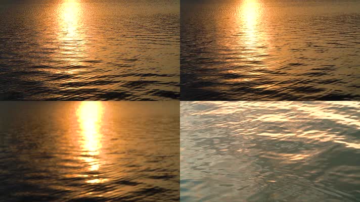 夕阳落的湖面慢镜