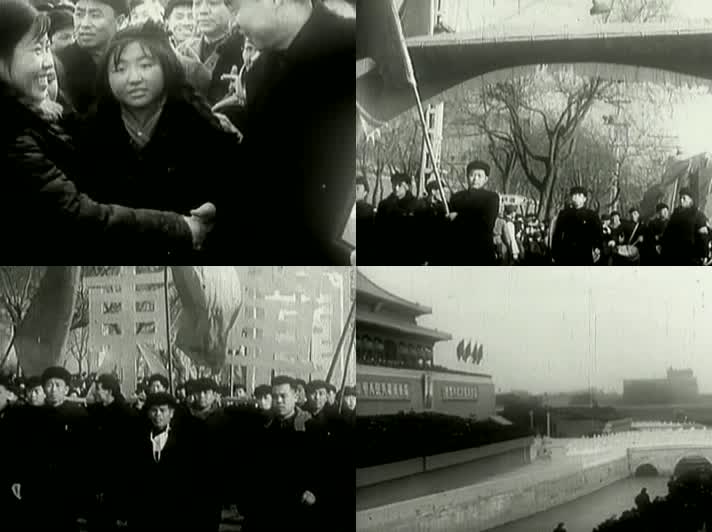 50年代的中国欢庆解放历史影像