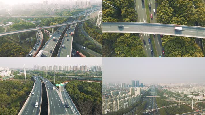 上海莘庄立交桥4K航拍（6分钟）60帧