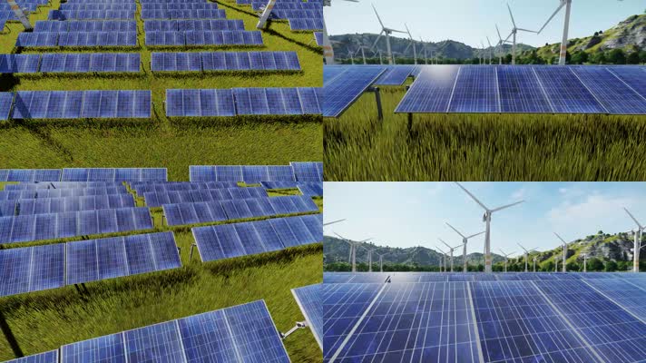 风力发电绿色能源清洁能源太阳能发电视频