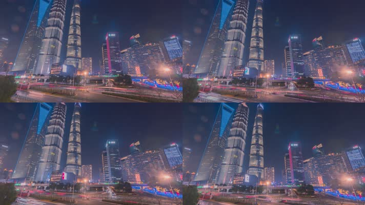 上海金融中心夜景延时