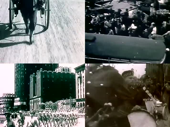 30年代上海拉黄包车的人老视频
