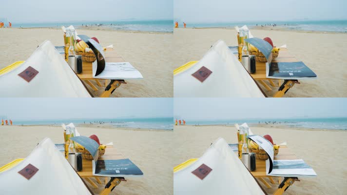 海滩风景书本翻页慢镜头