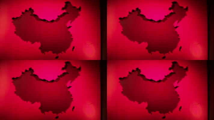 红色中国地图背景