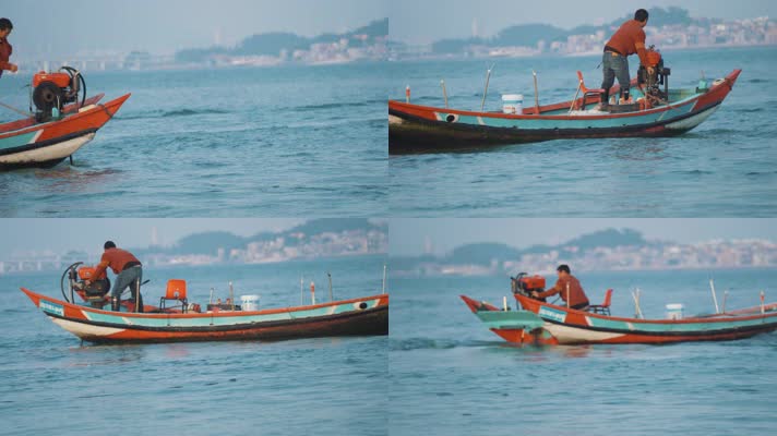 渔民驾驶渔船出海