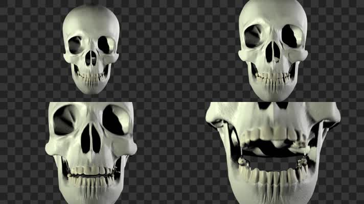 3D骷髅头骨转场-alpha通道