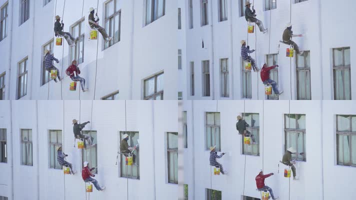 高空作业外墙施工粉刷危险作业