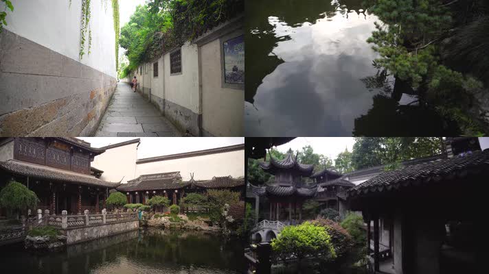 杭州清代古宅胡雪岩故居建筑风景4K视频
