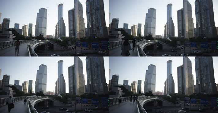 上海城市建筑大厦天桥