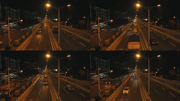 厦门城市道路夜景延时拍摄