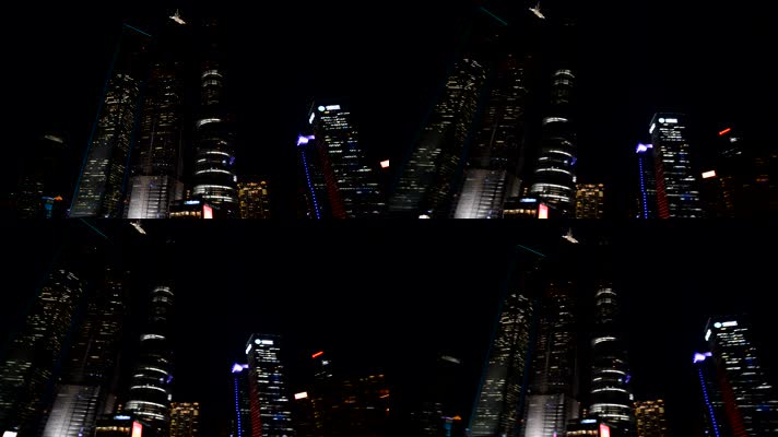 上海城市夜景旋转空镜