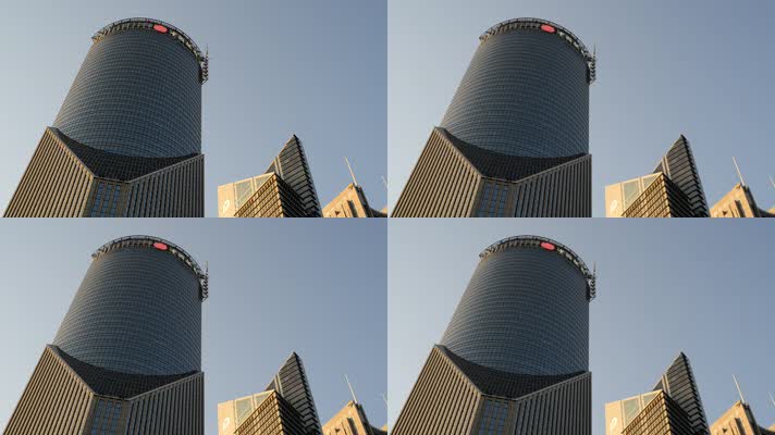 仰拍中国银行建筑外观