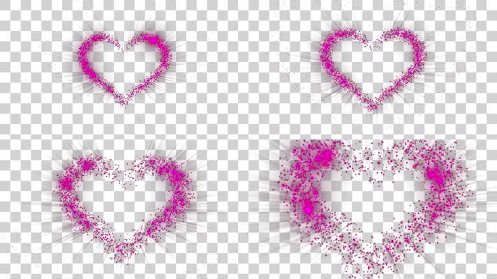 粉色心形粒子03-alpha通道