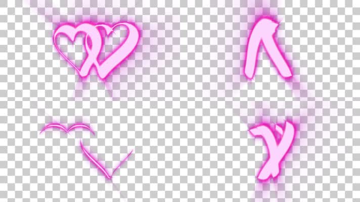 粉色爱情心形-alpha通道
