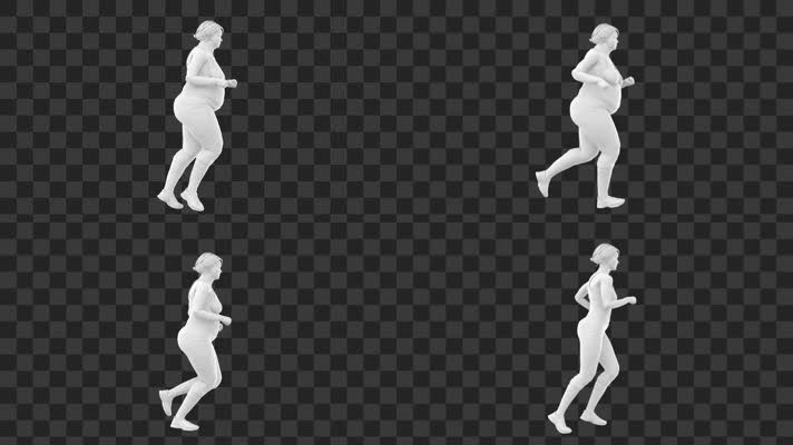3D跑步减肥女-alpha通道