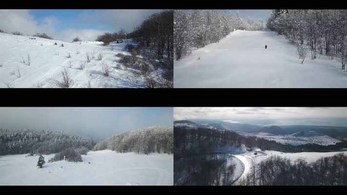 4K高清实拍初雪美丽雪景
