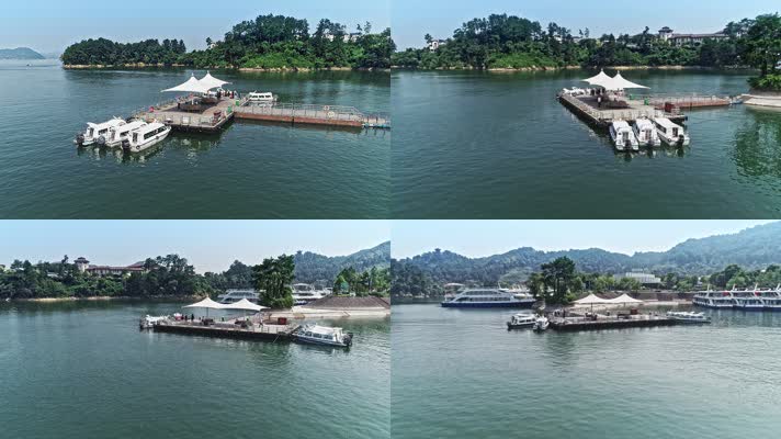 千岛湖航拍 旅游 生态 游轮 码头 渡口 酒店