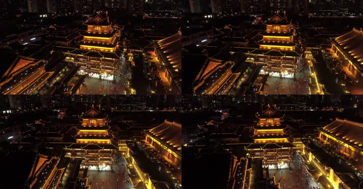 4k航拍上海豫园 上海旅游 上海古街 城隍庙 