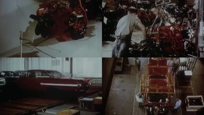 60年代欧美汽车制造业-工厂车间流水线