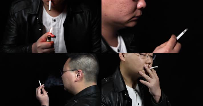 男人独自抽烟吸烟特写 有害健康4k失落