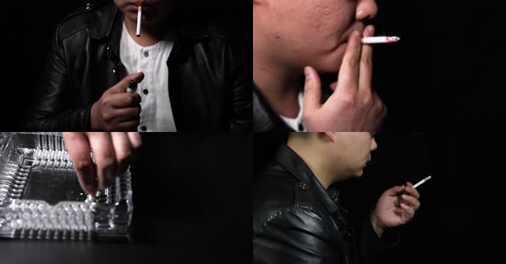 男人独自抽烟吸烟特写 有害健康4k失落