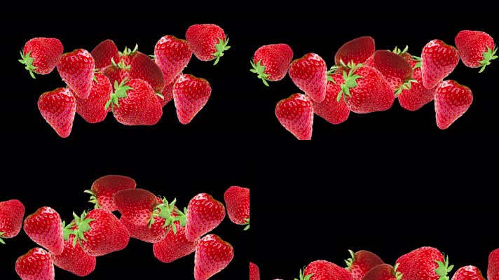 草莓向上抛慢动作带通道