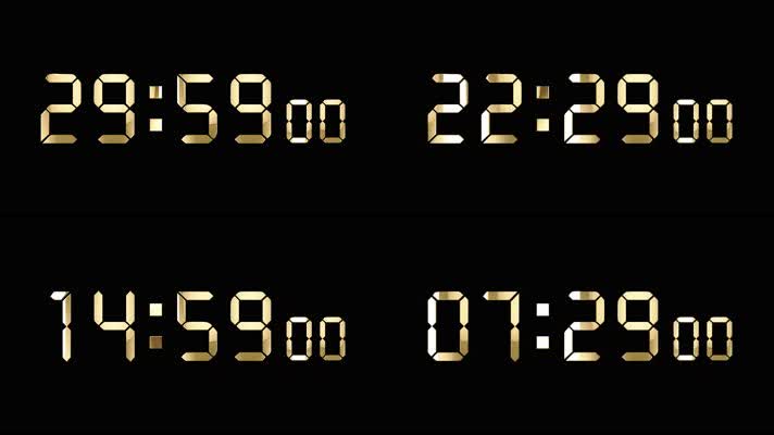 4K金色液晶数字倒数30分钟精确毫秒