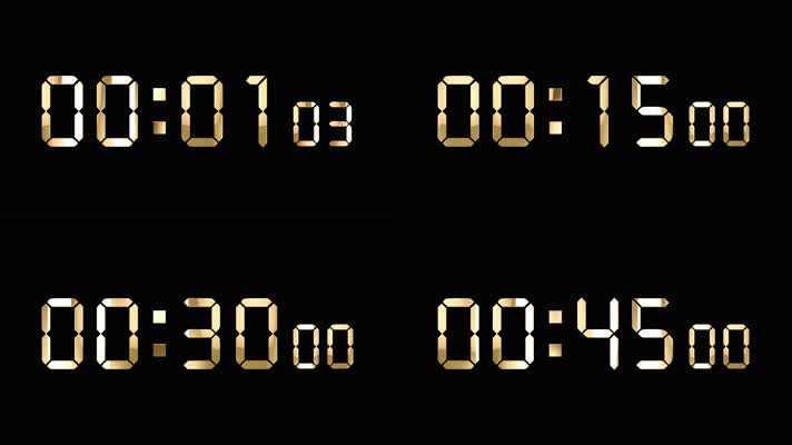 4K金色液晶数字顺数1分钟精确毫秒 2