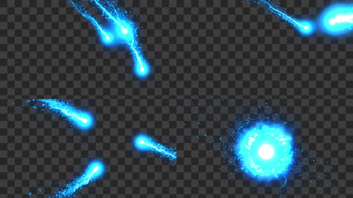 蓝色粒子汇聚爆炸-alpha通道