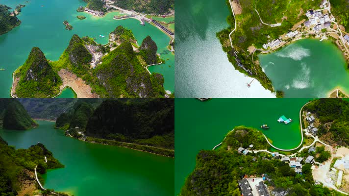 4K航拍广西浩坤湖景色