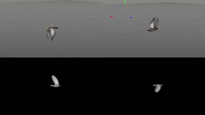 鸽子C4D带贴图含动画绑定