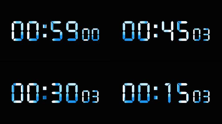 4K蓝色液晶数字倒数1分钟精确毫秒 2