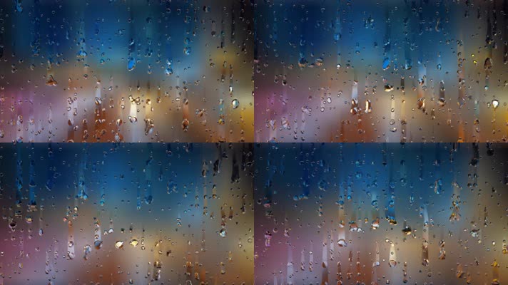 【4K】玻璃窗雨滴