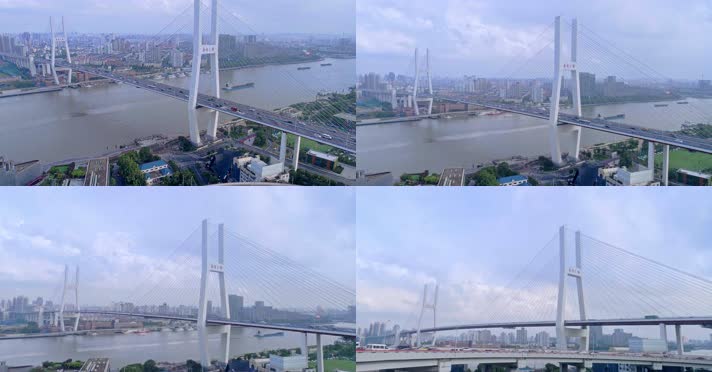 4k航拍上海南浦大桥