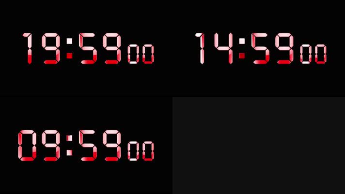 4K红色液晶数字倒数20分钟精确毫秒 2