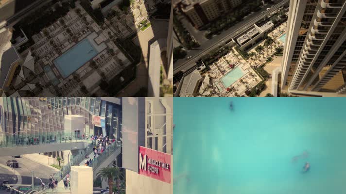 繁华现代城市 酒店游泳池移轴