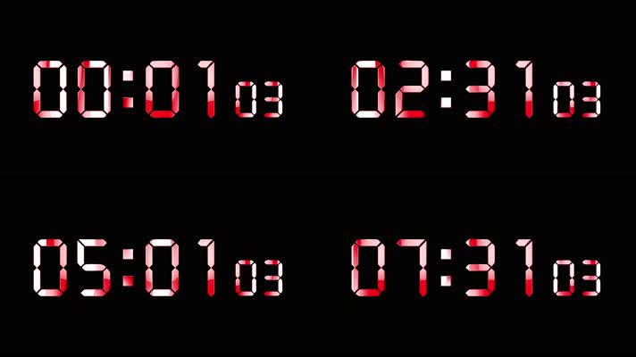 4K红色液晶数字顺数10分钟精确毫秒