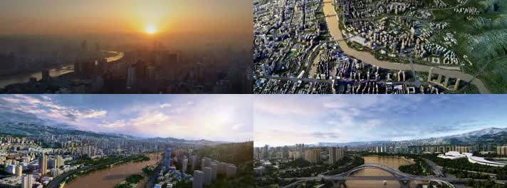 城市鸟瞰 标志建筑 三维动画 3d房产 