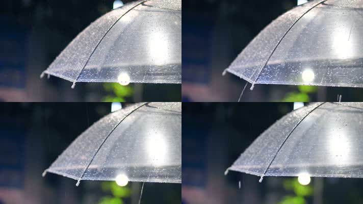 雨滴从透明雨伞上滑落视频素材,延时摄影视频素材下载,高清3840x2160