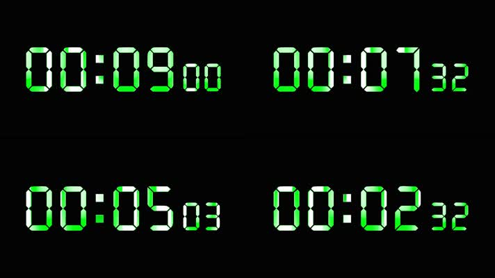 4K绿色液晶数字倒数10秒钟精确毫秒 2