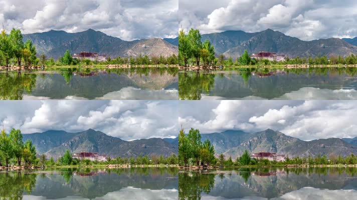 西藏拉萨南山公园布达拉宫延时